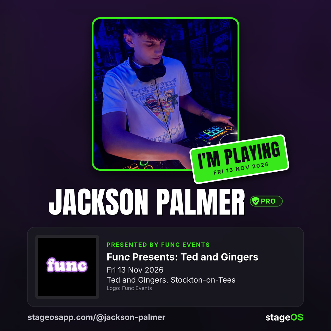 Jackson Palmer — I'm playing Func Presents: Ted and Gingers